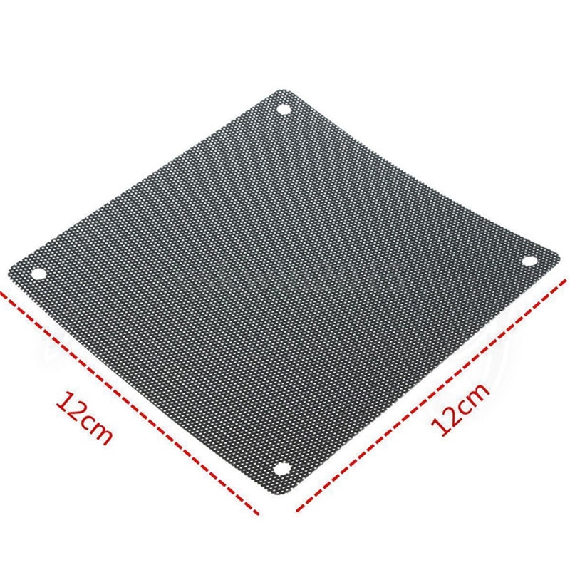 5 stk 120mm kuttbar sort pvc pc vifte støvfilter støvtett etui datamaskin mesh