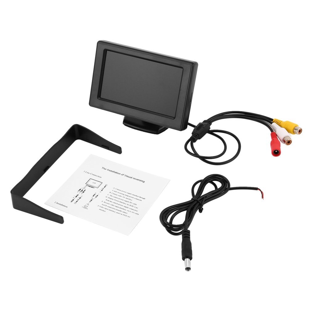 4.3 Cal monitor LCD TFT wyświetlacz tyłu samochodu kolorowy wyświetlacz 2-kanały wejścia wideo cofania wizualne dla samochodów VCD/DVD/GPS/aparat fotograficzny