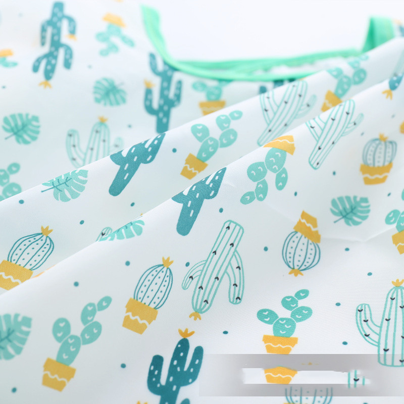 Unisex Infant Kleinkind Baby Smock Fütterung Zubehör Wasserdicht Cartoon Lange Ärmeln Lätzchen Spuck Tücher Kinder