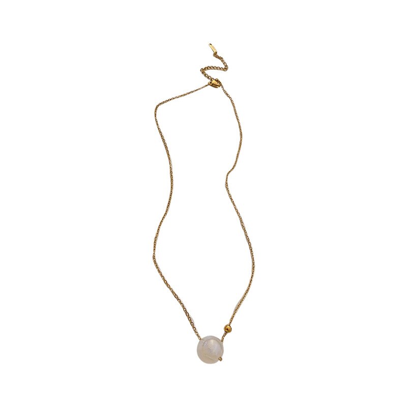 South korea mermaid ji pearl necklace simple cold wind collarbone chain oil temperament versatile necklace