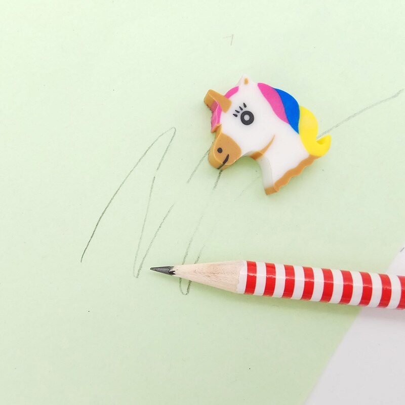 4 st/lot kawaii mini djur modifiera suddgummin tecknad unicorn penna suddgummi för barn leksaker kontor skolpapper