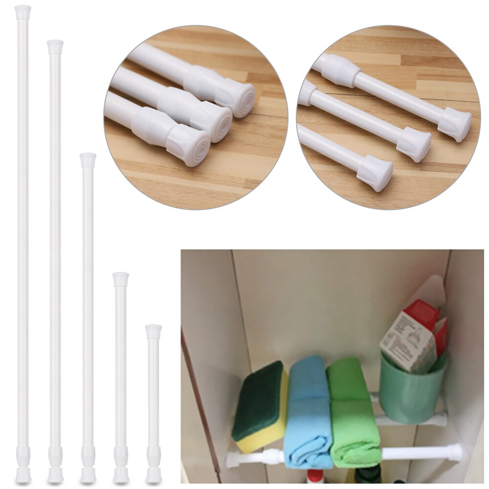 25-110Cm Uitschuifbare Badkamer Opknoping Douchegordijn Rods Verstelbare Telescopische Hengel Hanger Voor Gordijn Garderobe Accessoires