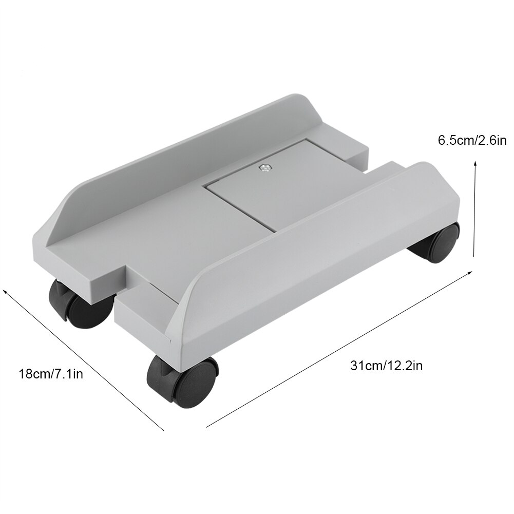 Width Adjustable PC Case Desktop CPU Stand Computer Tower Rolling Wheels
