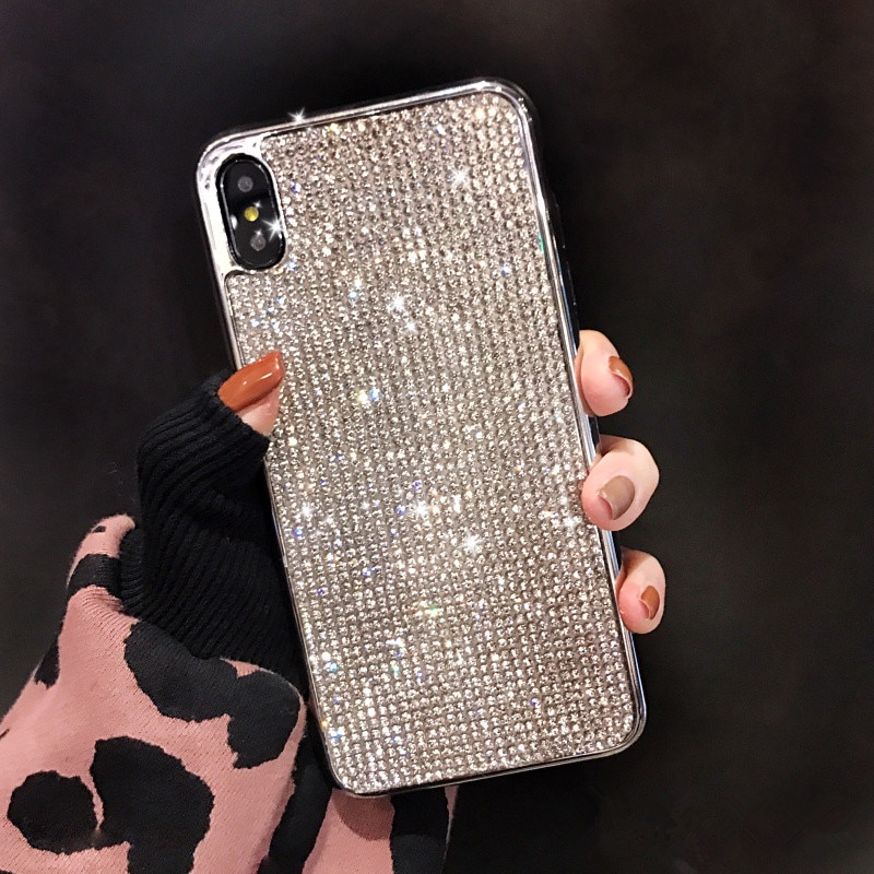 YOACHEY Diamond Glitter Case voor iphone X XS MAX XR 7 8 6 6s Plus Zachte TPU Siliconen Terug cover Bling Strass Meisje Telefoon Gevallen
