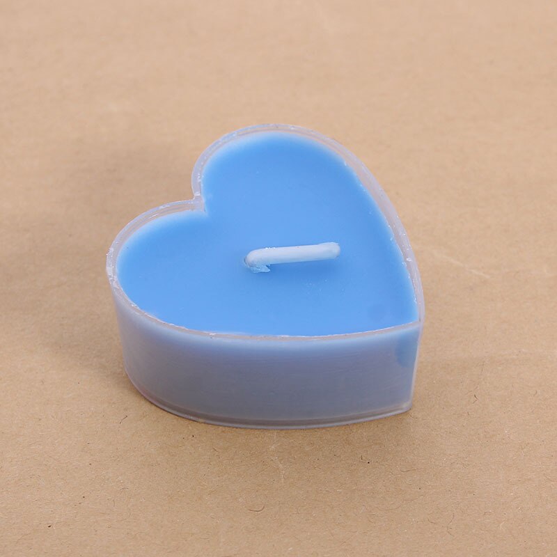 9pcs Heart Shaped Scented Candles Birthday Wedding Party Decor Candle Valentine's Day Proposal Dinner Aromatherapy Candle: Blue