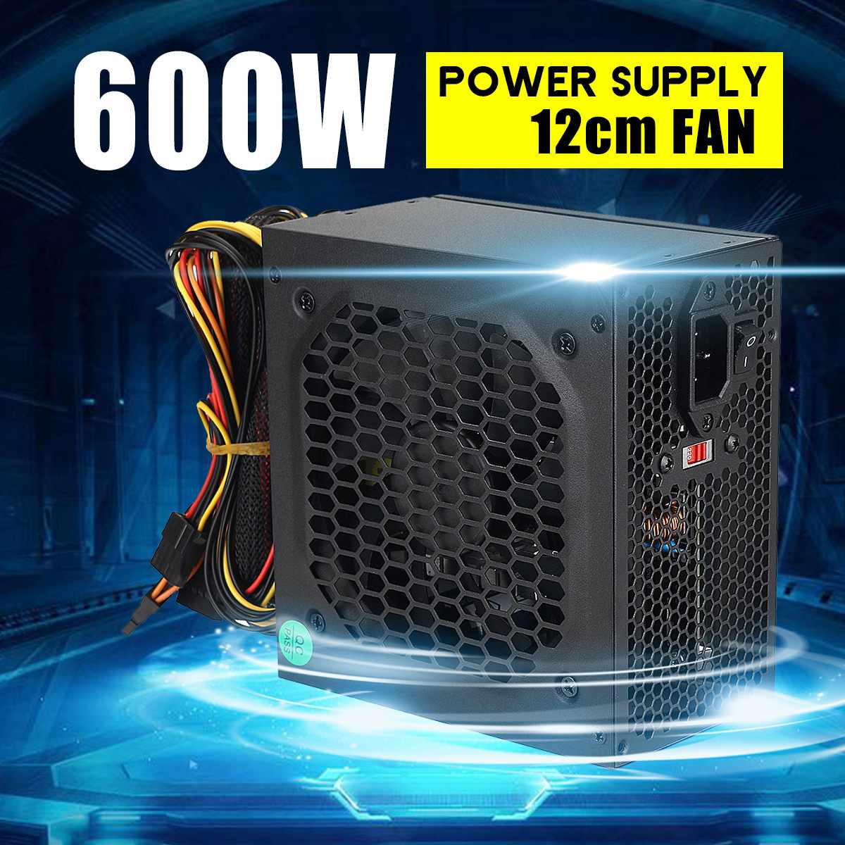 600W Pc Computer Voeding Computer Pc Cpu Voeding 20 + 4-Pin 12Cm Fans Atx 12V Molex Pcie W/Sata Pci Sluit Computer