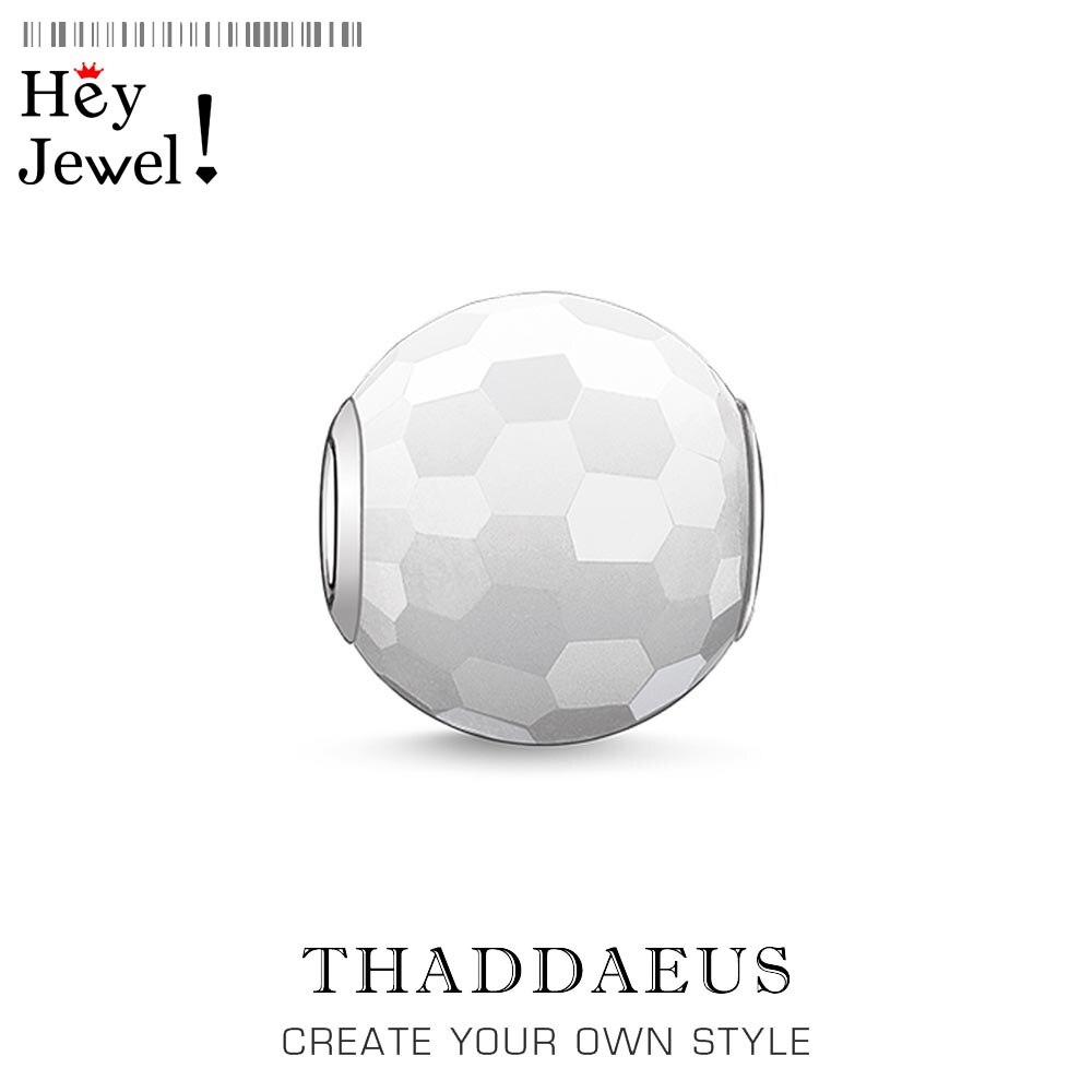 Bianco Sfaccettato Perline, Perline D'argento Misura il Braccialetto Tommaso Collana Europea FAI DA TE bijoux Accessori Dei Monili del Regalo per Le Donne