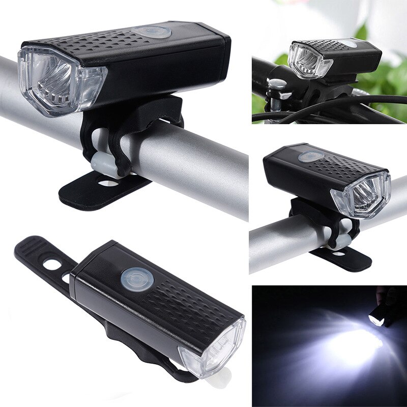 Bike Lights Rechargeable USB LED Bicycle Lights Front Headlights + Rear Taillight Bicycle Flashlight Warning Lights