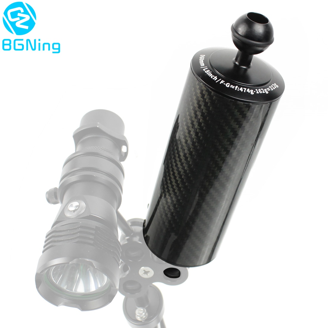 BGNING Tauchen Fotografie Carbon Faser Auftrieb Lampe Arm Dual Hand Zubehör Unterwasser Fotografie für Gopro Action Cam