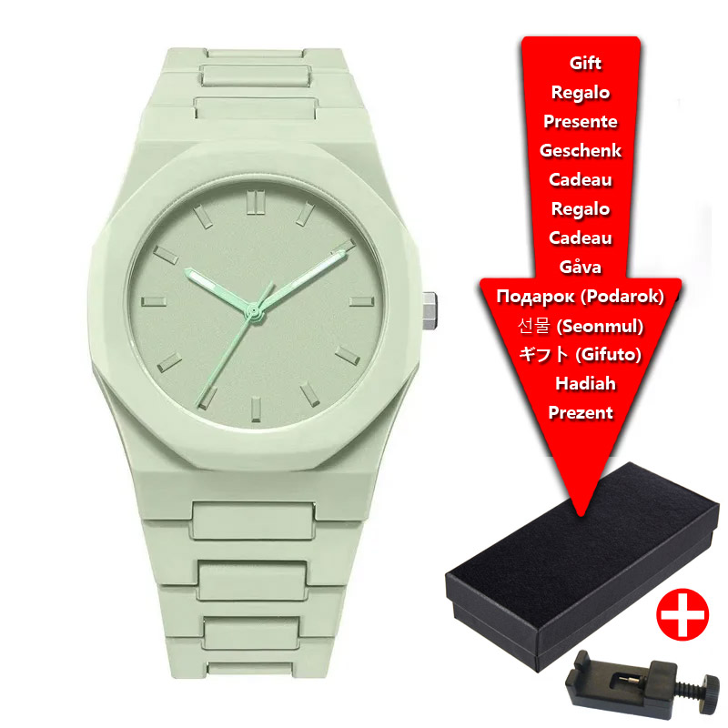 Modische schwarz-weiße Herrenuhr mit Kunststoffgranulat, exquisit wasserdichte Geschäft-Quarzuhr, Damenuhr: Mehrfarben