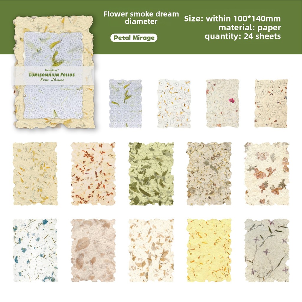 24 hojas de papel para álbum de recortes, adorno, Collage, papel hecho a mano para diario basura, suministros para hacer tarjetas, papel estético para manualidades DIY: Verde claro