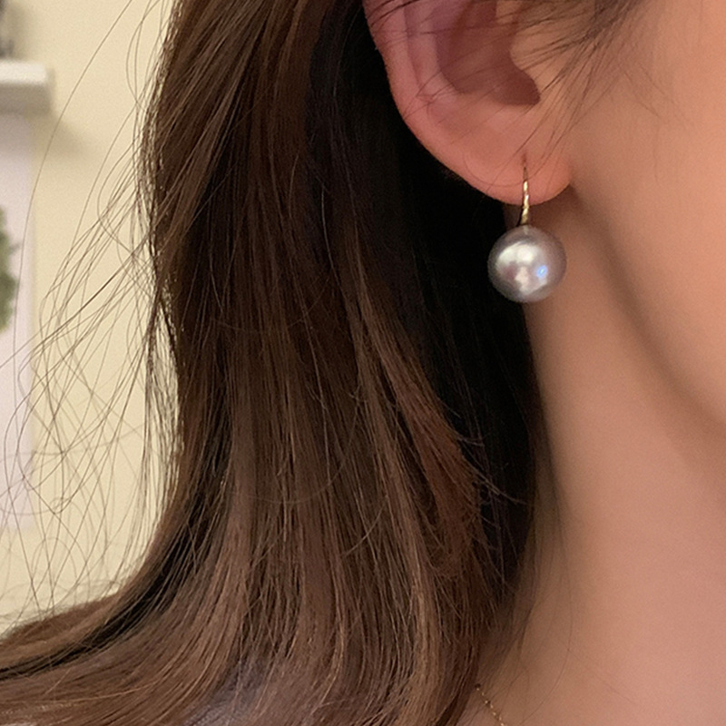 Pendientes con pasador de perlas grises simples para mujer, joyería y dulce, de , novedad de 2023