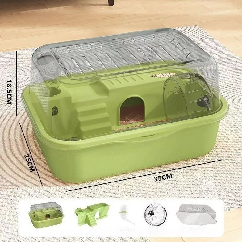 Klatka dla chomika, odporna na gryzienie, duża, akcesoria dla chomika, klatki i siedliska, otwierana górna część z arkuszami akrylowymi, solidna konstrukcja.: Czerwony