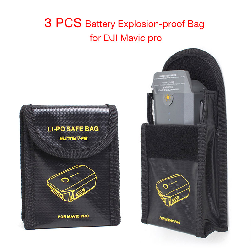 3 stks Lipo Batterij Zakken explosieveilige Protector Brandwerende Safe Bag Fiber Opbergdoos voor DJI Mavic PRO Drone