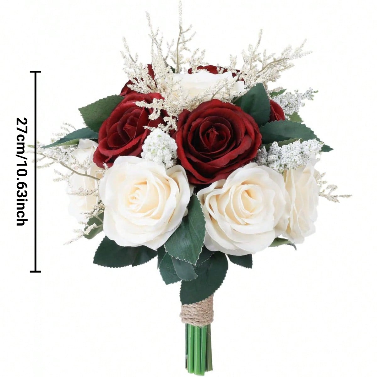 Hochzeitssträuße für sterben braut, brautjungfernsträuße, künstliche blumen, weinroter rosenstrauß für sterben braut, kirchen- und heimdekoration: verrotten