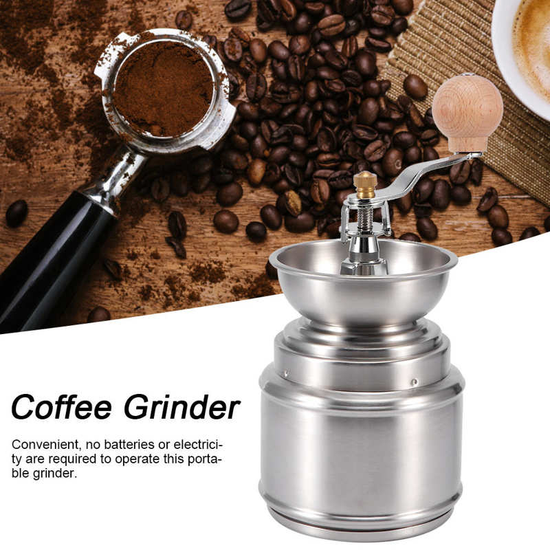 Draagbare Roestvrij Staal Handmatige Koffiemolen Verstelbare Coffe Bean Pepermolen Huishoudelijke Keuken Tool Huishouden Molen