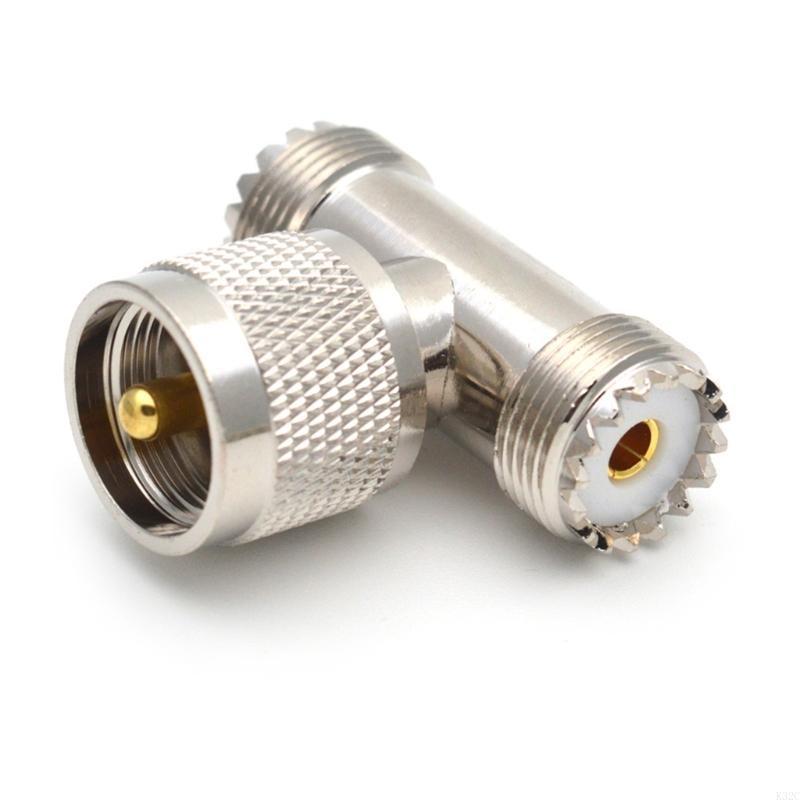 K32C RF coaxiale adapter connector mannelijk tot 2x vrouwelijke UHF PL-259 SO-239 m/f adapter