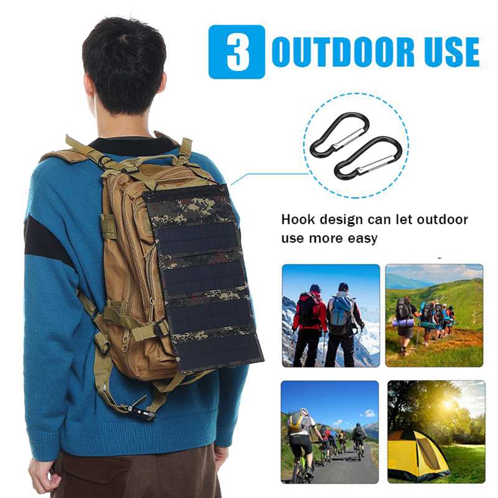 SunPower folding 10W Solar Cells Charger 5V 2.1A USB Output Devices Portable Solar Panels for Smartphones