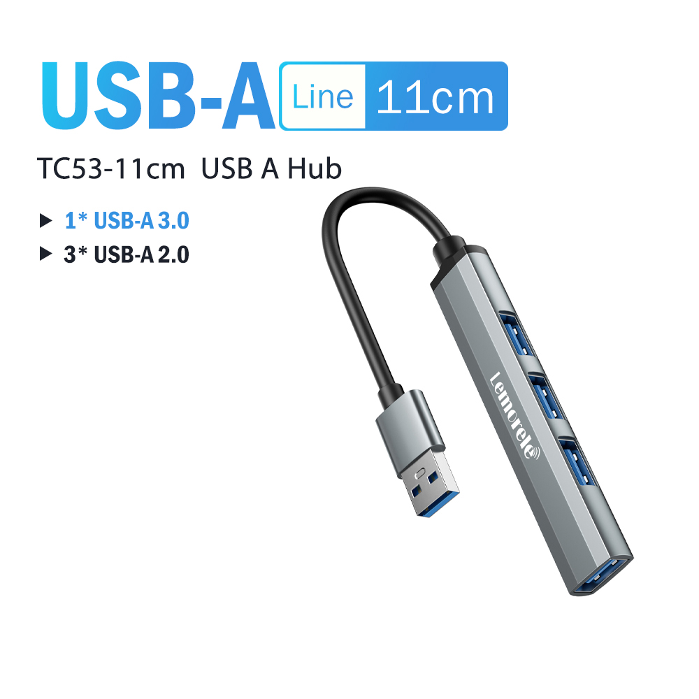 Lemorele USB Hub tipo C Hub USB3.0 OTG 4 puertos USB C/A HUB adaptador multidivisor accesorios de ordenador portátil para Lenovo Macbook Pro: Oro