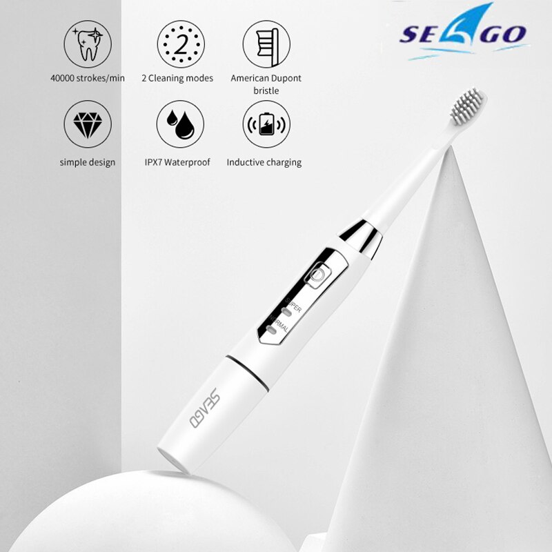 USB SEAGO Electric Toothbrush Waterproof 3 In 1 Battery Tooth Brushes Sonic Gum Health Ultrasonic Electric Brush Whiten Tool