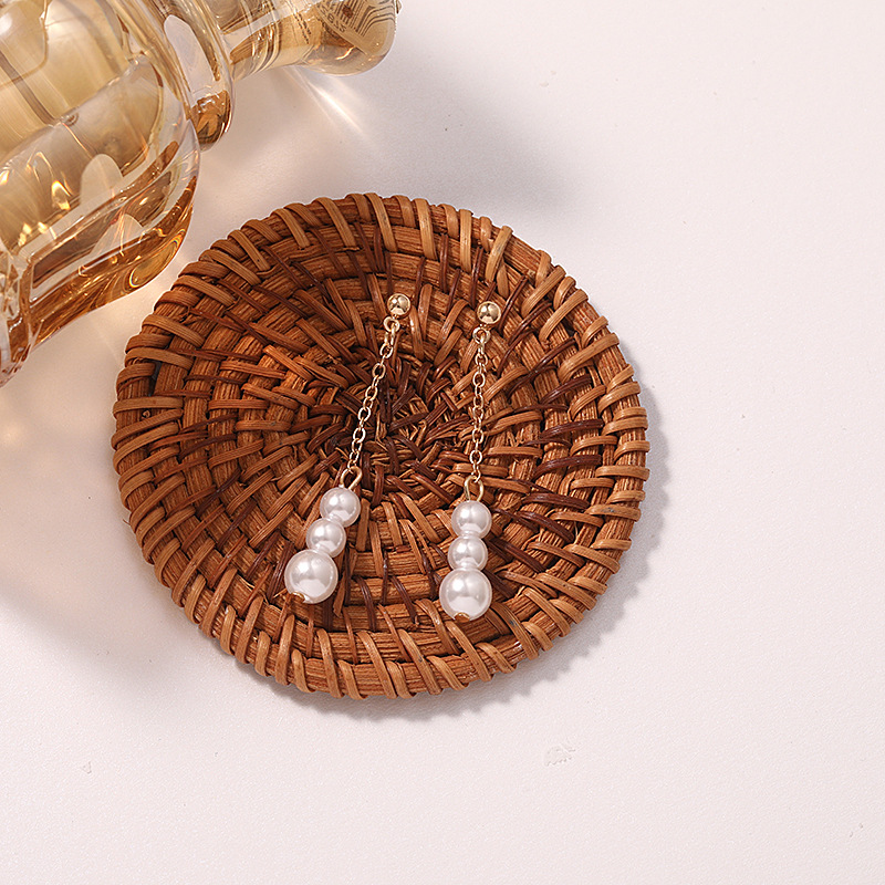 Boucle d'oreille coréenne avec pendentif en Imitation de perles pour femmes, tendance, cœur rond, fleur, nœud papillon, goutte d'eau, accessoires de bijoux élégants: Pistolet noir plaqué