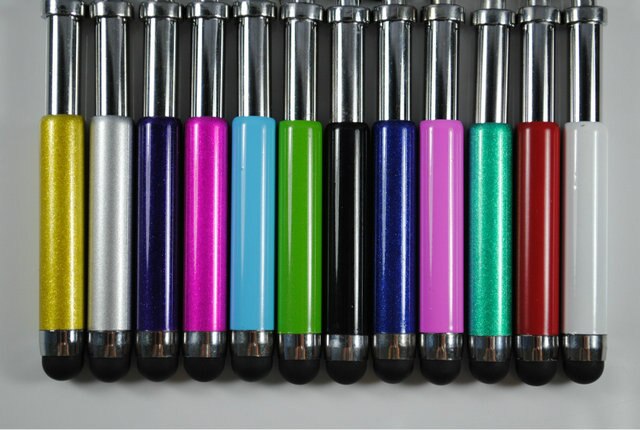 100 pcs/Lot Telescopic Capacitive Pen Mini Stylus Multicolor Touch Pen With Retail Pack For iPad Air