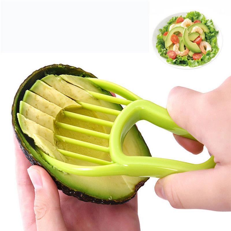 1Pcs Avocado Slicer Plastic Creatieve 3 In 1 Multifunctionele Avocado Tool Fruit Slicer Multifunctionele Avocado Mes Keuken tool