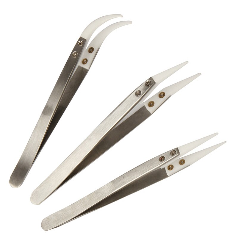 3 Type pince à épiler en céramique résistant à la chaleur 1000 degrés nouvelle pince à épiler Non conductrice outils à main de