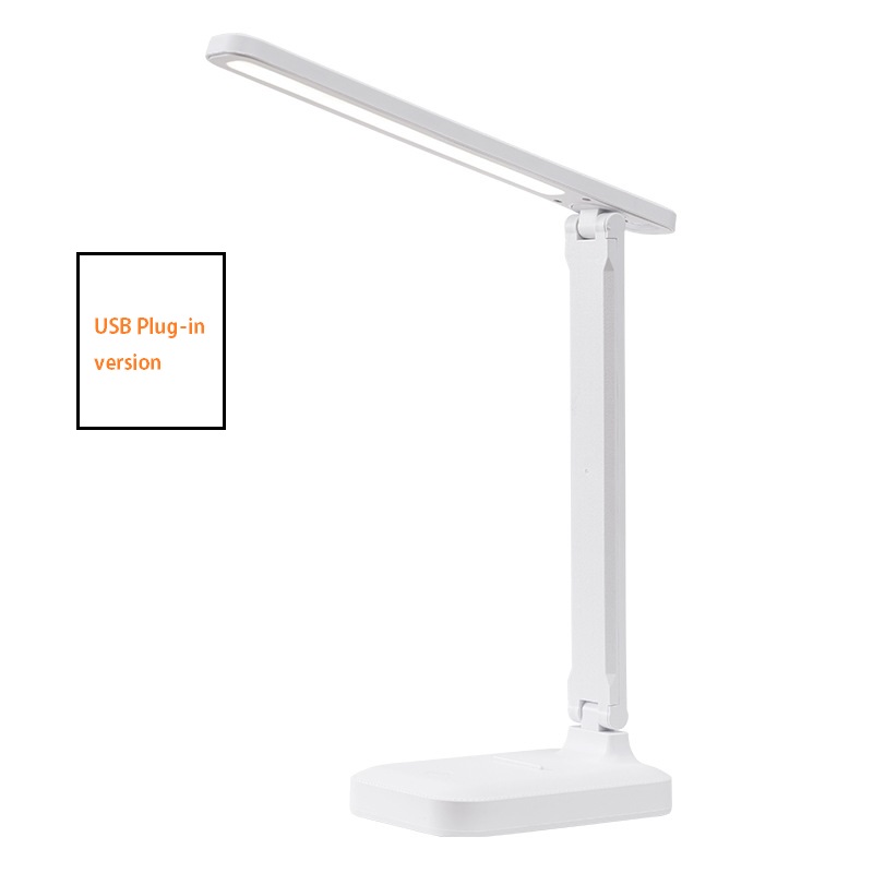 Sammenleggbar bordlampe øyebeskyttelse berøringsdimbar ledet-lampe student sovesal soverom lese usb-frakt bordlampe
