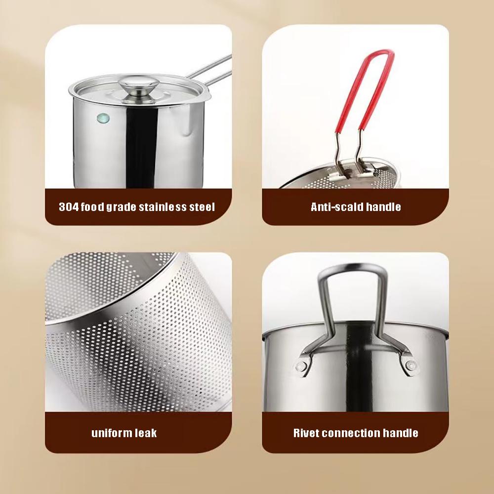Cesta de acero inoxidable 304 para freír, colador de pescado para freír, patatas fritas japonesas, sartén de malla para Pasta, sartén de alambre para cocina, pavo