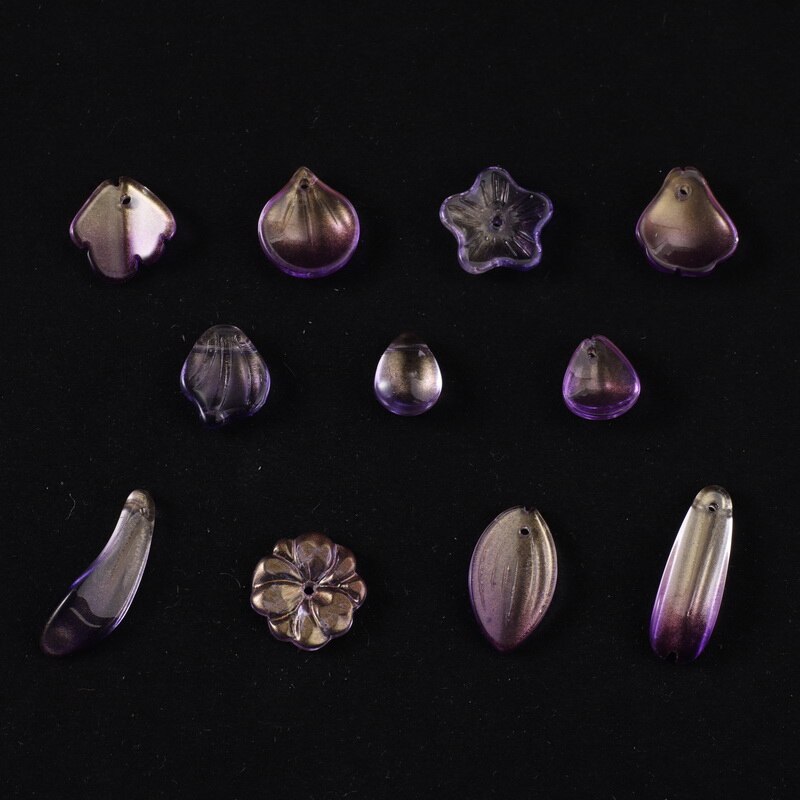10 st kronblad lampwork pärlor flerfärgade glaspärlor för smycketillverkning handgjorda gör-det-själv-håraccessoarer sömnadstillbehör