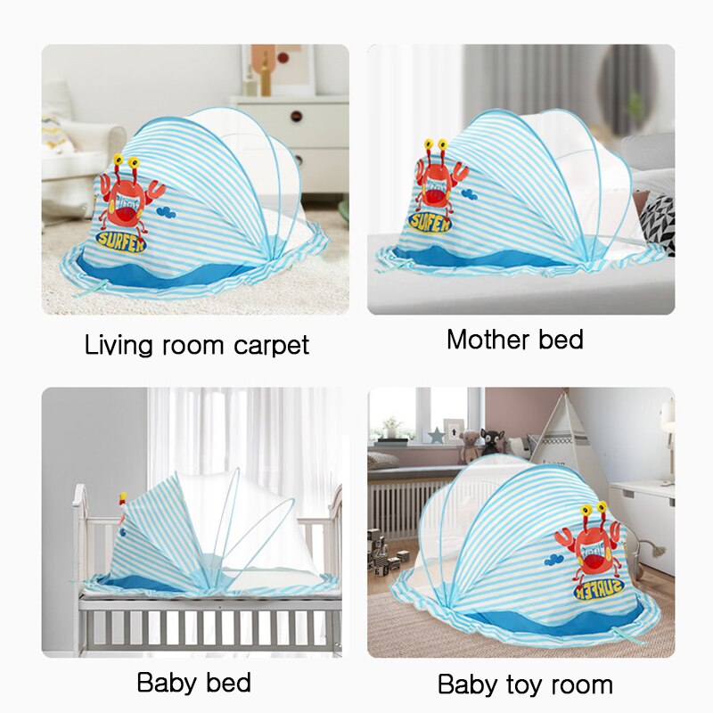 Baby Crib Netting Portable Foldable Baby Infant Bed Mosquito Play Tent Crib Sleeping Cushion Collapsible Portable Room Decor