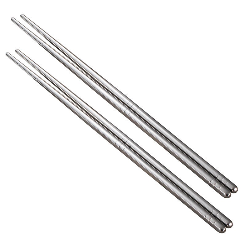 Stainless Steel Square Chopsticks Chinese Stylish Healthy Light Weight Chinese Chopsticks Metal Non-slip Kitchen Gadgets