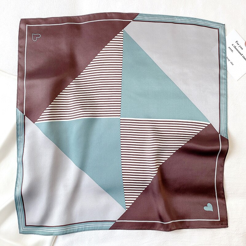 Brand Silk Square Scarf For Women Small Shawl Kerchief Neck Scarves Female Headband Scarfs For Ladies: see chart 3