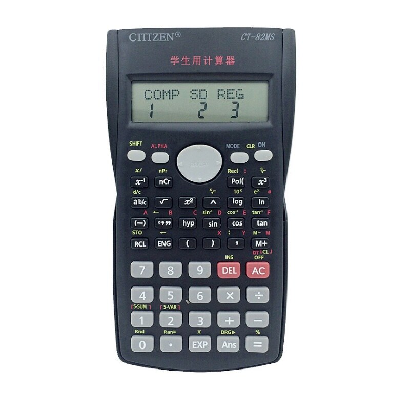 Handheld Compact Scientific Calculator 12 Digit 2-Line Large Display Statistics Mathematics Log with 240 Plus Fraction Function