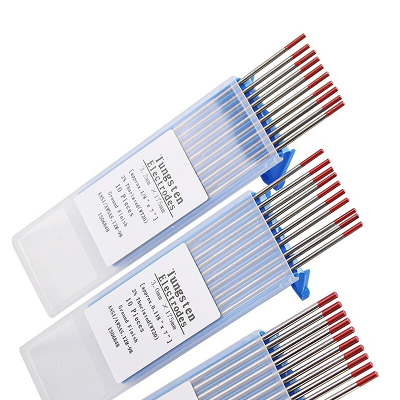 10 stücke Professionelle Wolfram Elektroden Schweiß Elektrode 1,0 1,6 2,0 2,4 3,0 3,2 4,0mm WT20 Tig Stangen