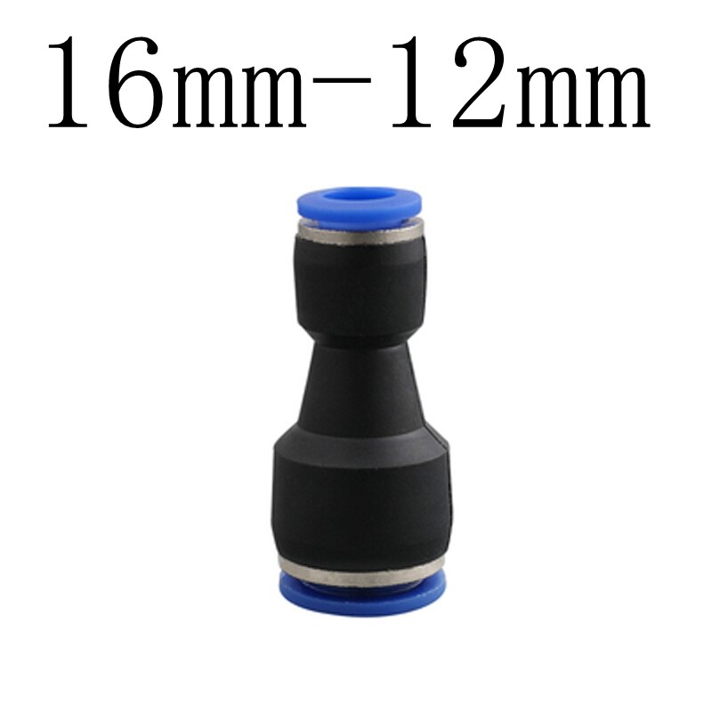 4mm 6mm 8mm 10mm 12mm 14mm 16mm Hose Tube Union Straight Reducer One Touch Air Pneumatic Push In Pipe Fitting Quick Connector: PG16-12