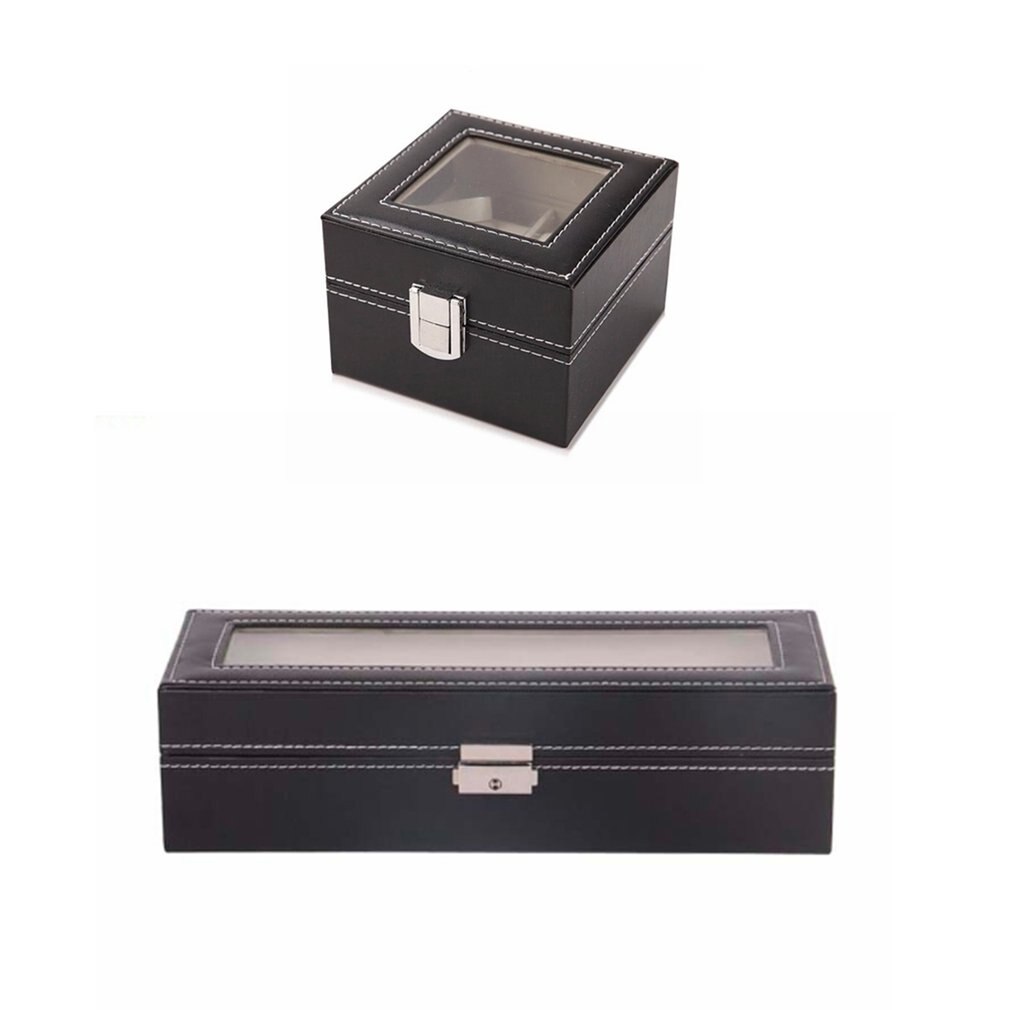 2/6 Grids PU Leather Watch Box Case Holder Organizer for Quartz Watches Jewelry Boxes Display With Buckle Best
