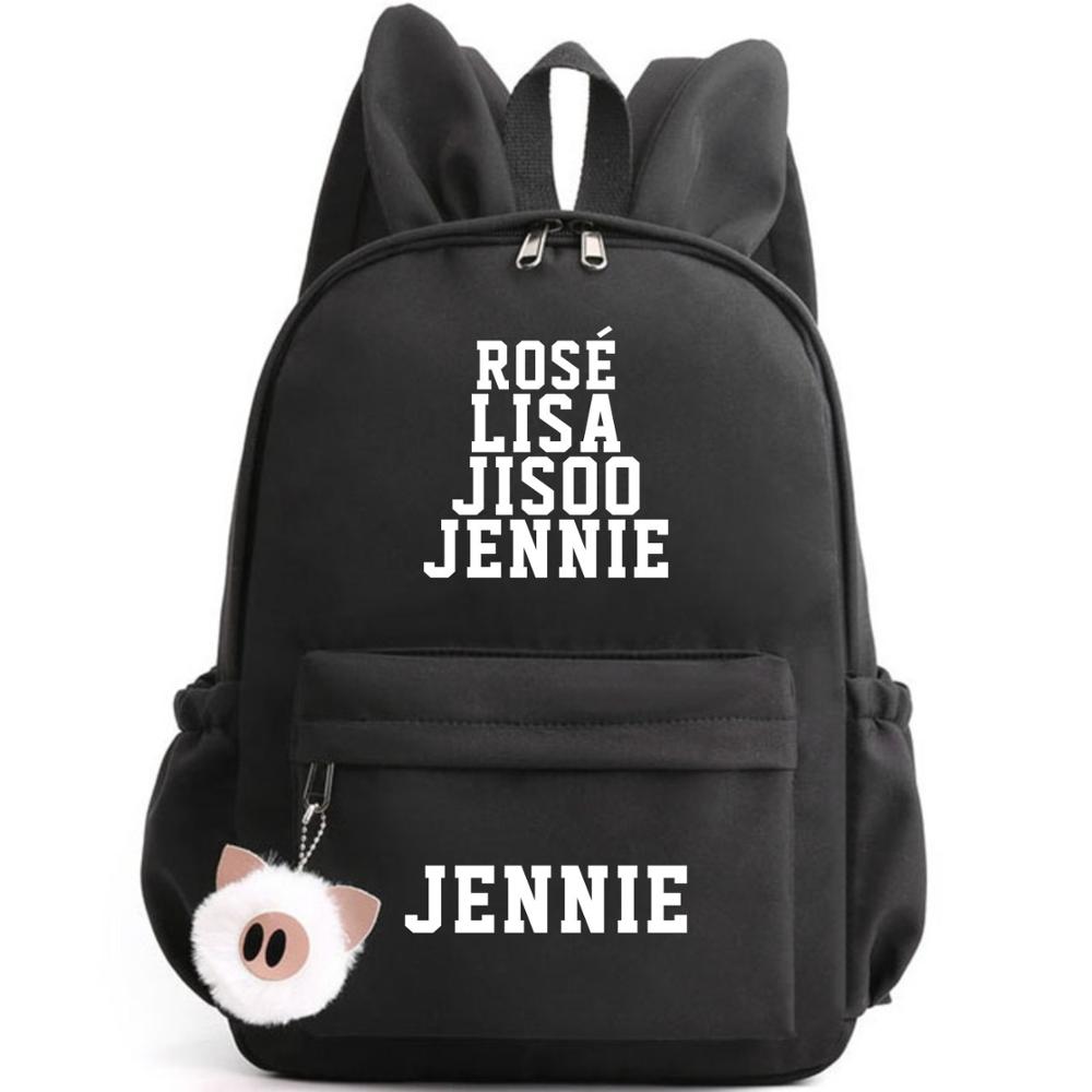 BLACKPINKs Schoolbag Backpack with Rabbit Ear BLINK Shoulder Bag JISOO JENNIE LISA ROSÉ Backpack HOW YOU LIKE THAT Travel Bag: 11