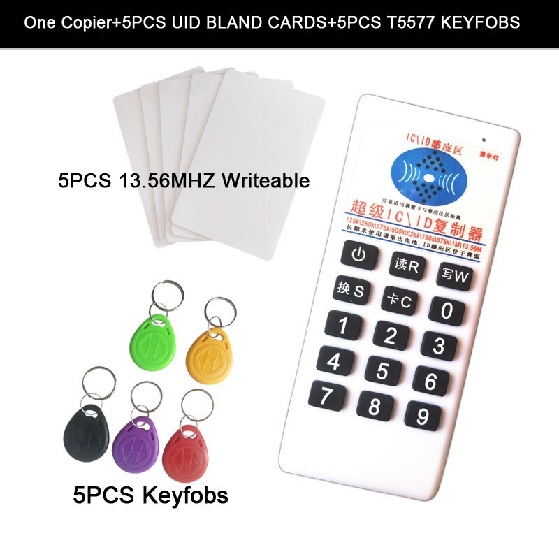 Rfid 125 khz  id 13.56 mhz ic kopimaskin reader writer for  em4305 t5577 uid utskiftbar tag: Alternativ 1