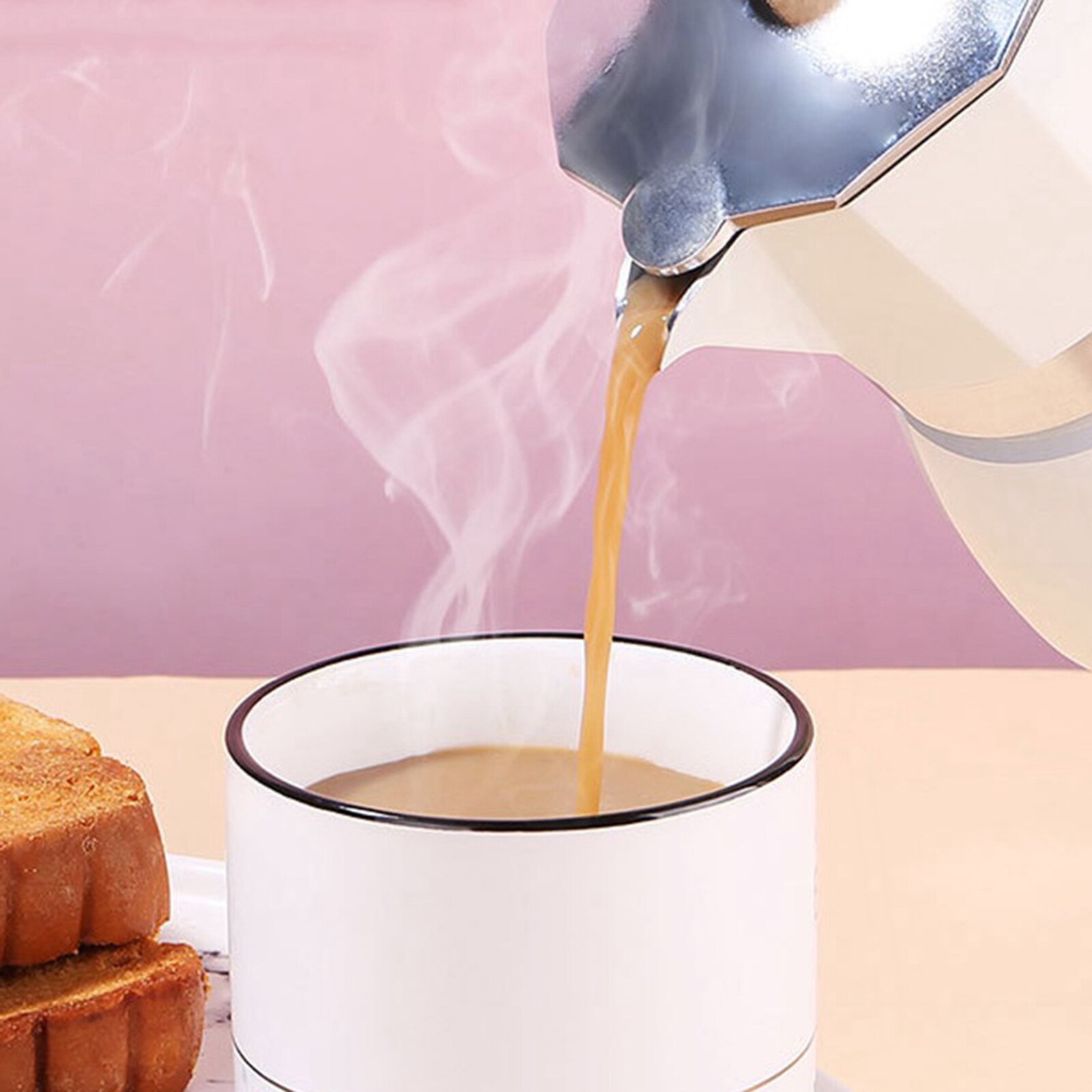 Mocha Coffee Maker Portable Aluminum Percolator Home Office Mocha Pot Durable