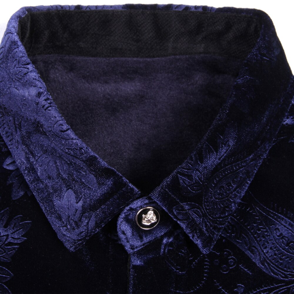 KUYOMENS Men Shirts Long Sleeve Velvet Dress Shirt Man Business Chemise Masculina Camisa Vetement Homme