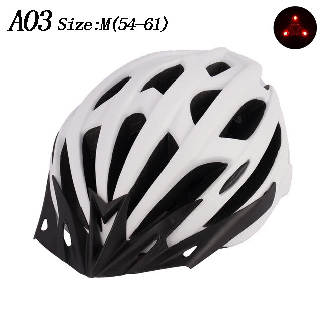 NEUE Fahrrad Helm LED Licht Wiederaufladbare Intergrally-geformt Radfahren Helm Berg Straße Fahrrad Helm Sport Sicher Hütte Für Mann: A03 Weiß