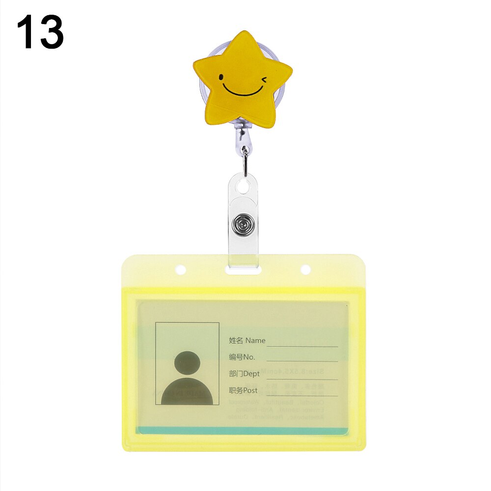 1pc tegneserie-id-emblem holder udtrækkelig rulle unisex business arbejdskort etui elev navneskilte sygeplejerske læge kontorartikler: 13