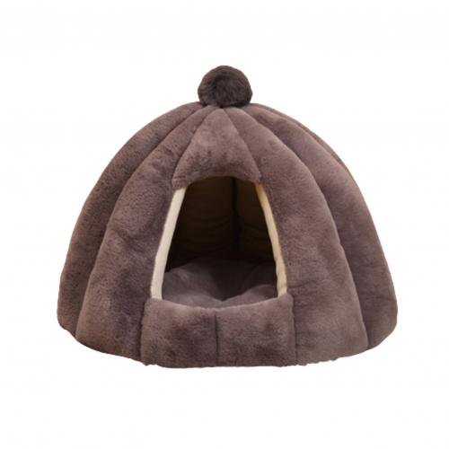 Mittlere Haustier Haus Hund Katze Höhle Warme Hund Nest Runde Zwinger halb-geschlossen Katze Schlaf Winter matt kleine mittlere Hunde Haustier Nest: grau