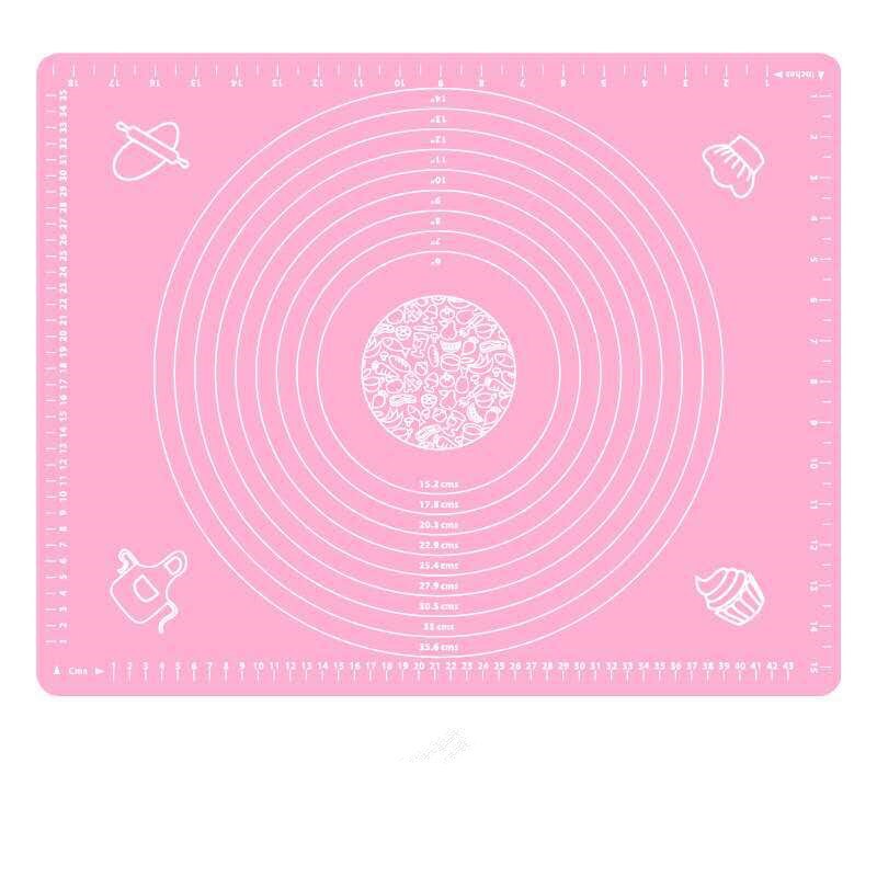 Siliconen antiaanbak bakmat bakplaat deeg macaroo pizza bakvorm deeg deeg bloem rolmat tafel keukengereedschap: Roze