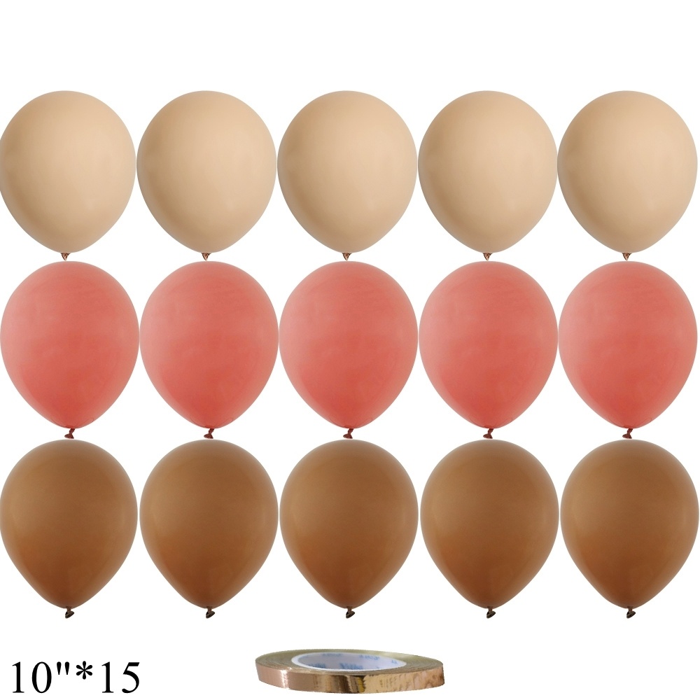 15/20PCS 10inch Balloons Vintage Retro Khaki Caramel Balloon Set for Wedding Anniversary Birthday Party Decoration DIY Supplies: DARK GRAY