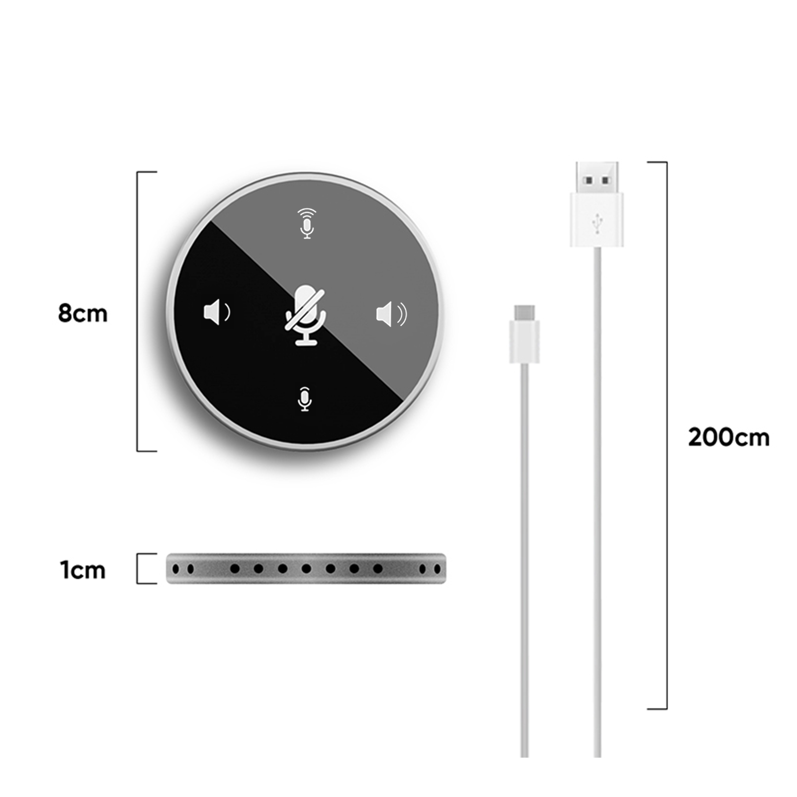 Pöytäkoneen usb-konferenssi kaiutinpuhelin mikrofoni sisäänrakennettu kaiutin 360 ° monisuuntainen pc-tietokone kondensaattorimikrofoni kannettavalle tietokoneelle