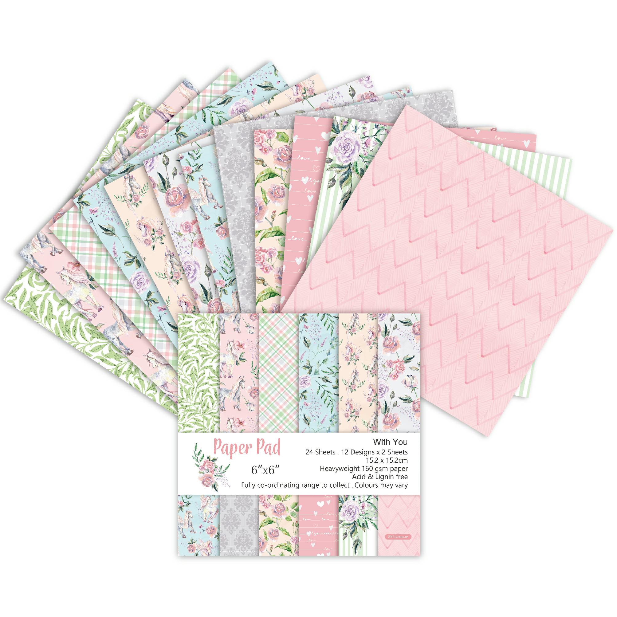 with you Scrapbooking paper pack of 24 sheets handmade craft paper craft Background pad p13