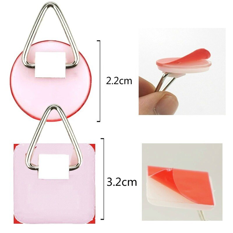 2.2cm Invisible Adhesive Plate for Wall (20 Hanger Vertical The Set Plate Holders Pack )home Accessories Multi-Purpose Hooks